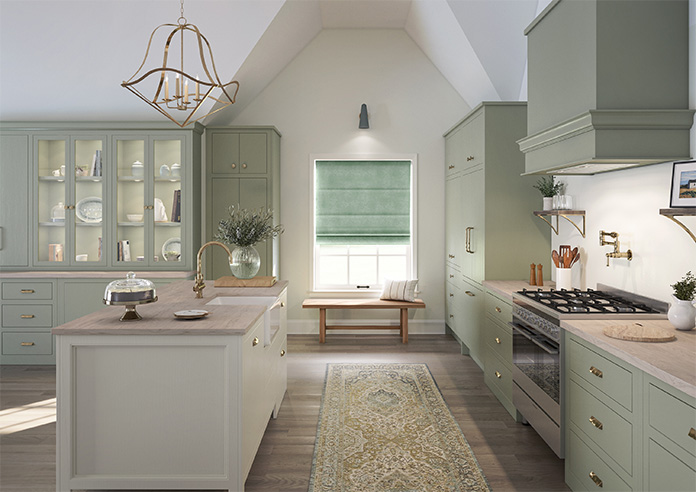 Florence Faux Suede, Light Jade - Twist&Fit Roman Blind - Image 8